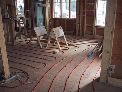 in floor heating in kitchen